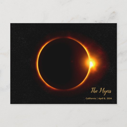 Datum individuell einstellbar Total Eclipse Modern Postkarte (Vorderseite)