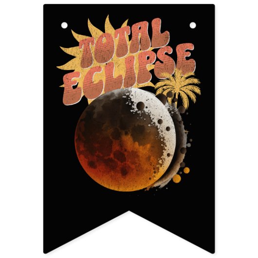 Datum individuell einstellbar Total Eclipse Modern Wimpelkette (Zweite Fahne)