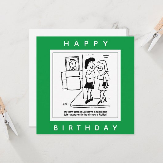 Datum ist das Fahren eines Cartoon der Straßenwalz Karte (Vorderseite/Rückseite Beispiel)