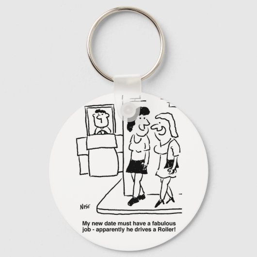 Datum ist das Fahren eines Cartoon der Straßenwalz Schlüsselanhänger (Vorderseite)