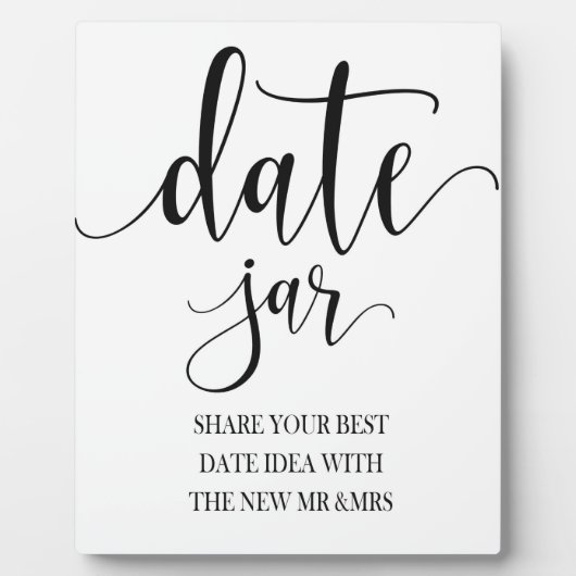 Datum jar Hochzeitszeichen Tabletop Plaque mit Eas Fotoplatte (Vorderseite)