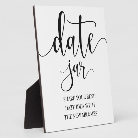 Datum jar Hochzeitszeichen Tabletop Plaque mit Eas Fotoplatte (Seite)