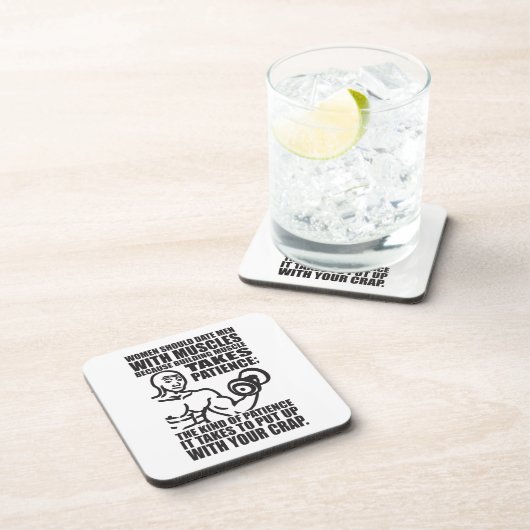 Datum Männer mit Muskeln - Funny Bodybuilding Getränkeuntersetzer (Rechte Seite)