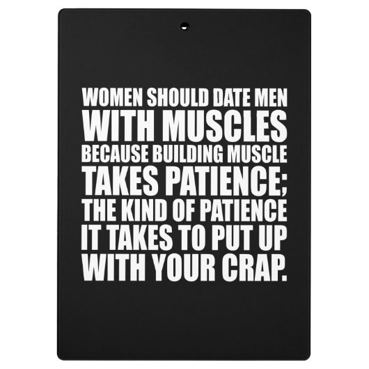 Datum Männer mit Muskeln - Funny Bodybuilding Klemmbrett (Rückseite)