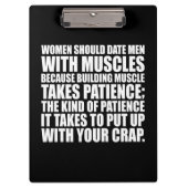 Datum Männer mit Muskeln - Funny Bodybuilding Klemmbrett (Vorderseite)