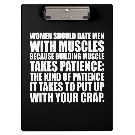 Datum Männer mit Muskeln - Funny Bodybuilding Klemmbrett (Vorderseite)