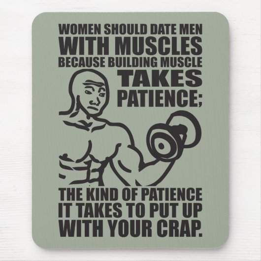 Datum Männer mit Muskeln - Funny Bodybuilding Mousepad (Vorne)