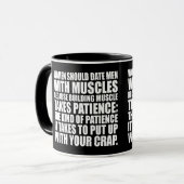 Datum Männer mit Muskeln - Funny Bodybuilding Tasse (Vorderseite Links)
