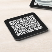 Datum Männer mit Muskeln - Funny Bodybuilding Untersetzer (Linke Seite)