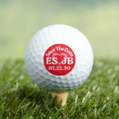 DATUM MERKEN Rotes Rosa Herz MONOGRAMME Roter Hint Golfball (Insitu T-Shirt)