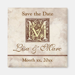 Datum Monogramm M speichern Magnet