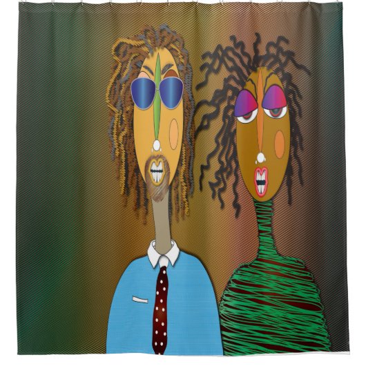 Datum Nacht Duschvorhang (Vorderseite)