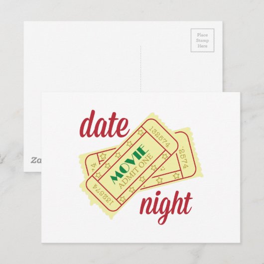 Datum Nacht Postkarte (Vorne/Hinten)