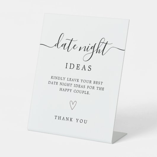 Datum Nachtkarten | Brautparty-Game-Vorlage Sockelschild (Vorderseite)