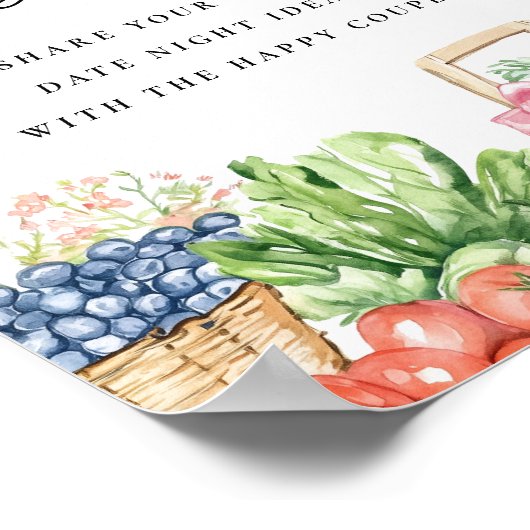 Datum Night Fresh off Market Brautparty Sign Poster (Ecke)