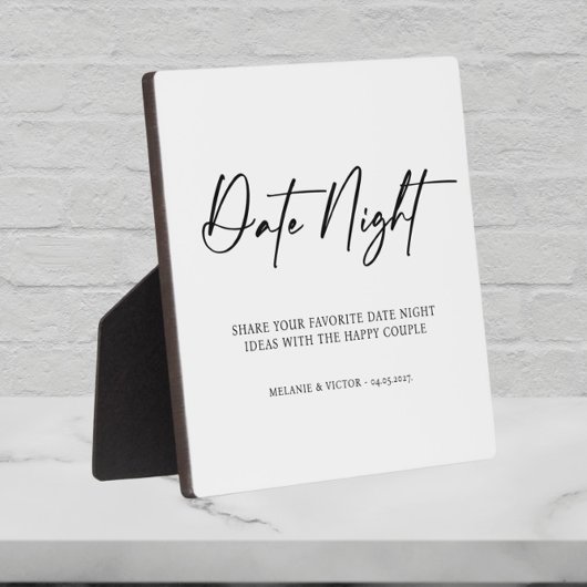 Datum Night Wedding Sign Fotoplatte