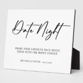 Datum Night Wedding Sign Fotoplatte (Seite)