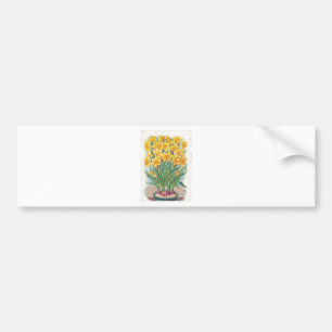 Datum RSVP Blumen Osterglocke gelb vintage Autoaufkleber