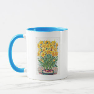 Datum RSVP Blumen Osterglocke gelb vintage Tasse