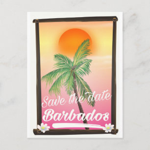 Datum speichern - Barbados Vintage-Postkarte Ankündigungspostkarte