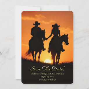 Datum speichern Country Western Cowboy Cowgirl Einladung