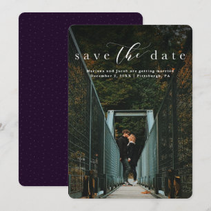 Datum speichern elegante Schrift vertikale Fotokar Save The Date