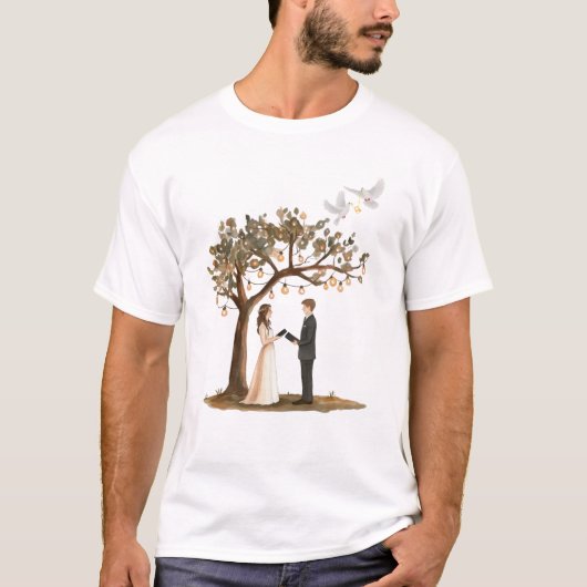 Datum Speichern Elegantes Skript Minimal Design T-Shirt (Vorderseite)
