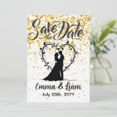 Datum Speichern Gold Glitter Save The Date (Stehend Vorderseite)