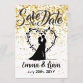 Datum Speichern Gold Glitter Save The Date (Vorderseite)
