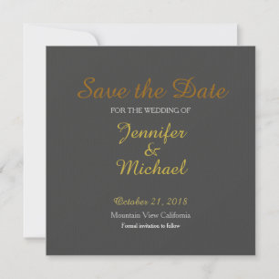 Datum Speichern Hochzeit Handschrift Laid Grau Gol Save The Date