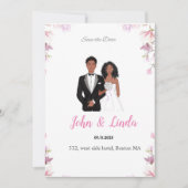 Datum speichern, Hochzeit, schwarzes Paar,  Save The Date (Vorderseite)