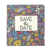 Datum speichern im Vintage-Blumenmuster Notizblock (Vorderseite)