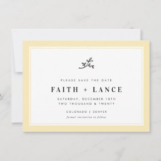 DATUM SPEICHERN modern einfacher Zweig zitronengel Save The Date