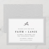 DATUM SPEICHERN modern sprig einfache Grenze weich Save The Date (Vorne/Hinten)