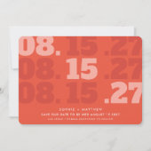 DATUM SPEICHERN moderne dicke Schrift Datum orange (Vorderseite)