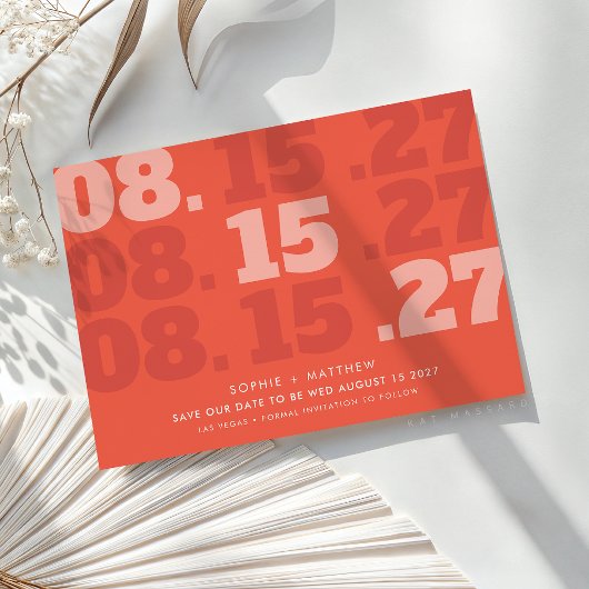 DATUM SPEICHERN moderne dicke Schrift Datum orange
