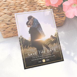 Datum speichern Moderne Typografie & Goldfoto Save The Date