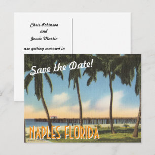 Datum speichern Neapel Florida Vintage Postkarte
