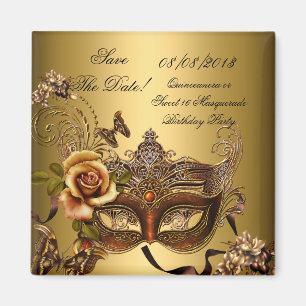Datum Speichern Quinceanera Sweet 16 Masquerade Go Magnet