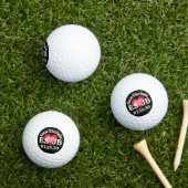 DATUM SPEICHERN Rot Pink Herz MONOGRAMM Schwarzer Golfball (Insitu Gras)