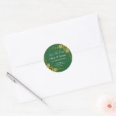 Datum Speichern - Smaragdgrün & Gold Runder Aufkleber (Umschlag)