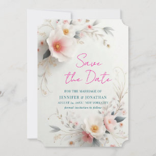 Datum Speichern Wasserfarbe Aquarell Blumen Schrif Save The Date