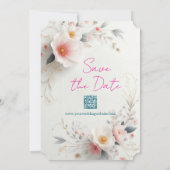 Datum Speichern Wasserfarbe Aquarell Blumen Schrif Save The Date (Rückseite)