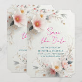 Datum Speichern Wasserfarbe Aquarell Blumen Schrif Save The Date (Vorne/Hinten)