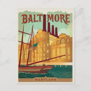 Datum vormerken - Baltimore, MD Ankündigungspostkarte