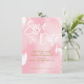 DATUM VORMERKEN elegante, gemalte, blassrosa Wasse Save The Date (Stehend Vorderseite)