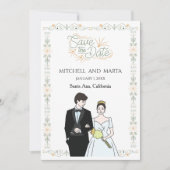 Datum Vormerken floral Einladung (Vorderseite)