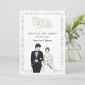 Datum Vormerken floral Einladung (Stehend Vorderseite)