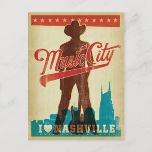 Datum vormerken Ich liebe Nashville Ankündigungspostkarte