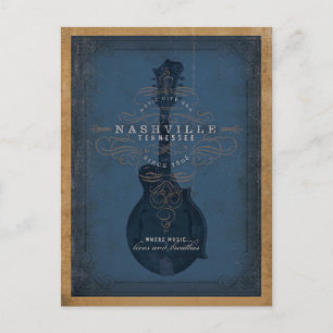 Datum vormerken Nashville, TN - Blue Mandolin Ankündigungspostkarte